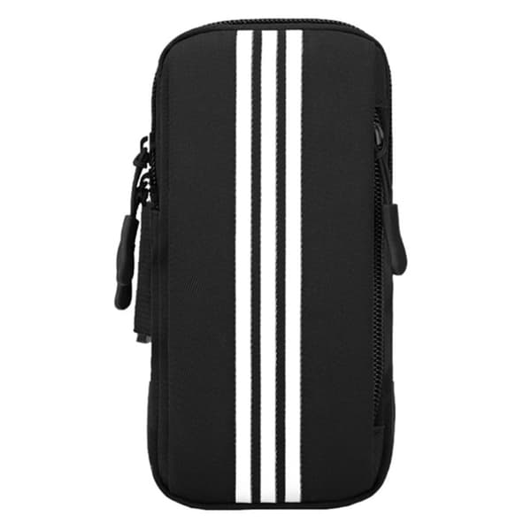 Universal veske i oxfordstoff med striper - Svart Black