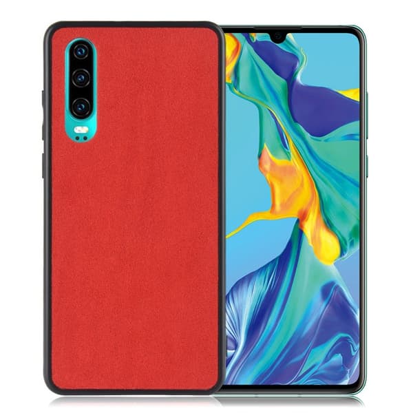 Huawei P30 retro samettikotelo - Punainen Red