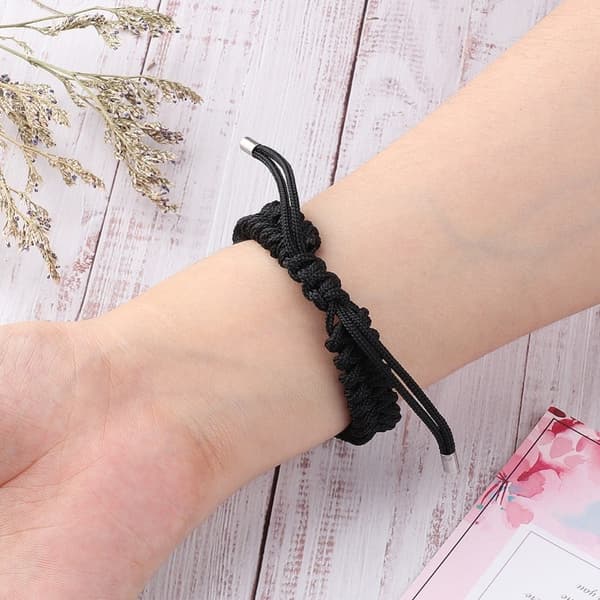 Xiaomi Mi Smart Band 6 / 5 nylonflettet urrem - Sort Black