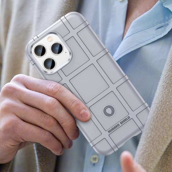 Rugged Shield Suojakotelo iPhone 14 Pro Max - Harmaa Silver grey