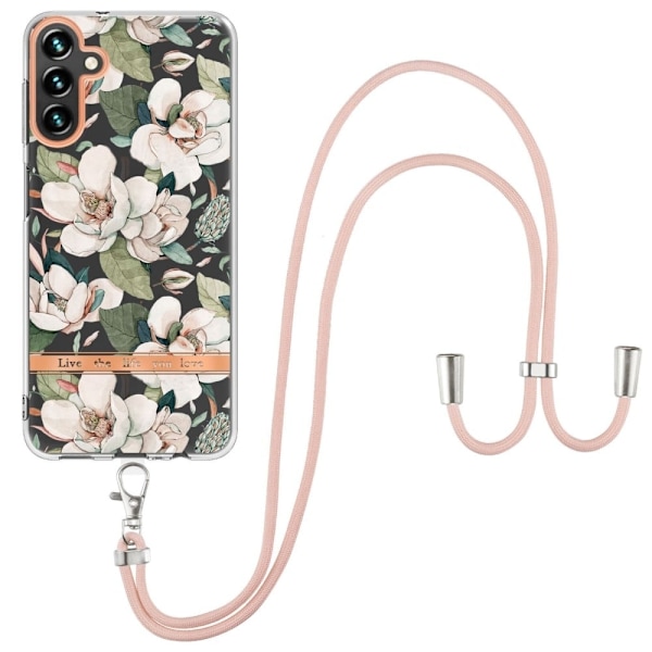 Slim og Holdbart Blødtcover med Snor til Samsung Galaxy A14 - Hc001 Green Gardenia Green