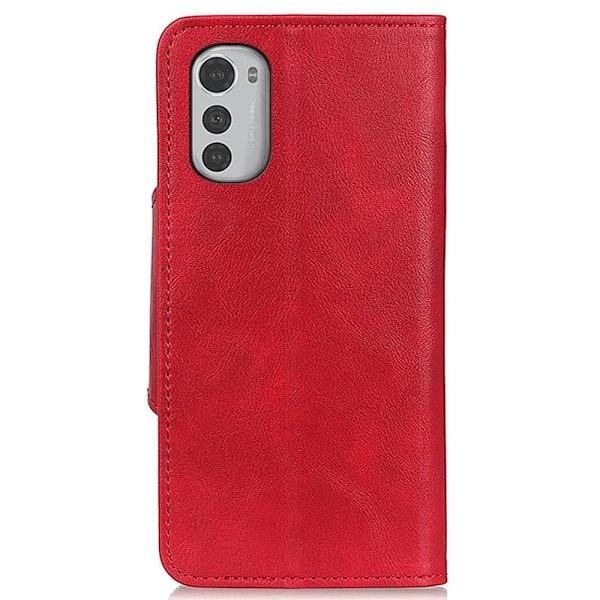 Alpha Motorola Moto E32 læder flip etui - Rød Red