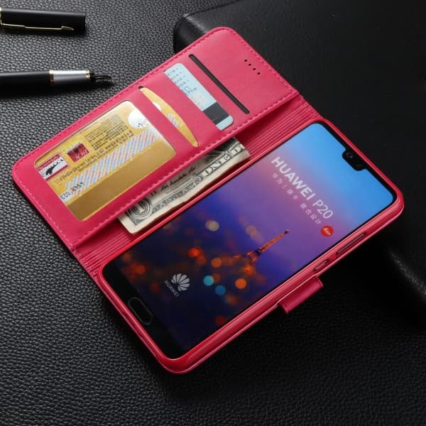 LC.IMEEKE Huawei P20 flip case - Ruusu Pink
