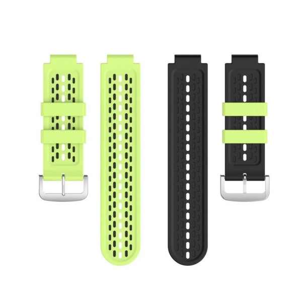 24mm dual-layer silicone watch band for Garmin Forerunner device Green