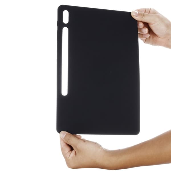 Samsung Galaxy Tab S10 Plus Case Liquid Silicone Anti-Scratch Tablet Cover - Black Black