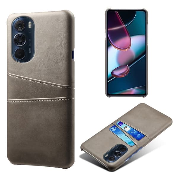 Motorola Edge X30 skal med korthållare - Silver/Grå Silvergrå