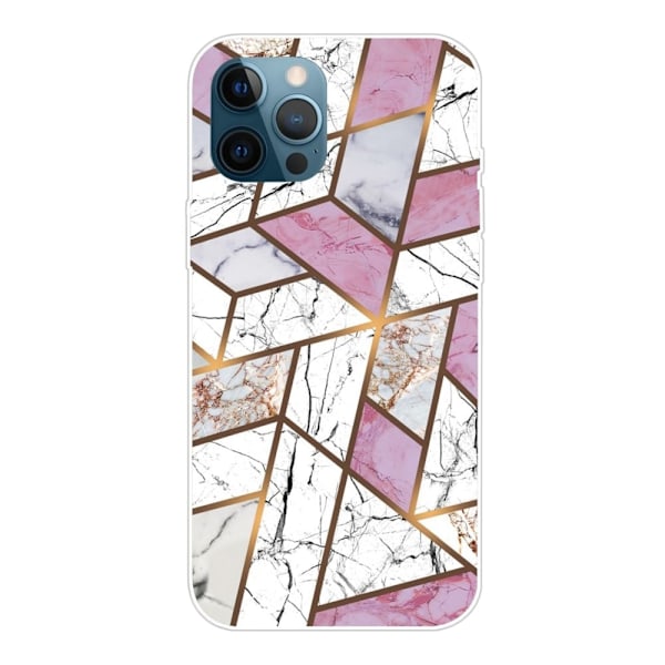 Marble design iPhone 14 Pro cover - Rose / Hvid / Grå Marmor Multicolor