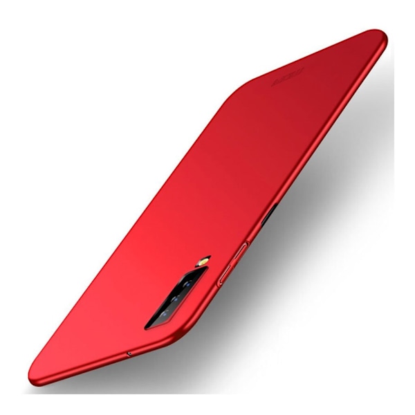 MOFI Samsung Galaxy A7 (2018) beskyttelsesetui i plastik med mat overfalde - Rød Red
