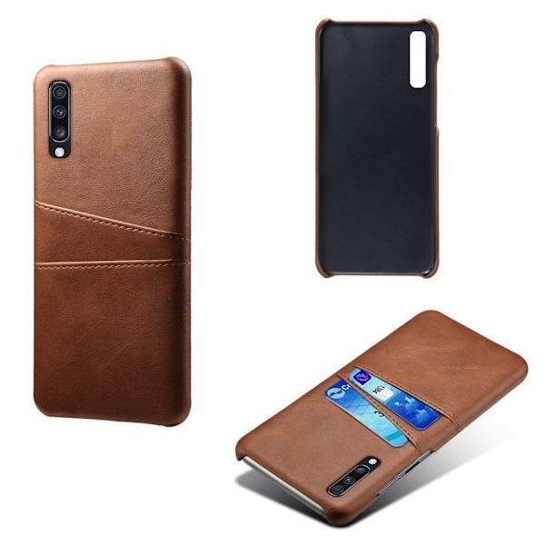 Dual Card Samsung Galaxy A70 cover - Brun Brown