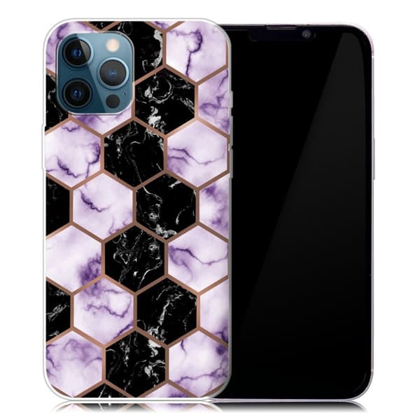 Marmormotiv iPhone 13 Pro skal - Bikakemarmor I Lila multifärg