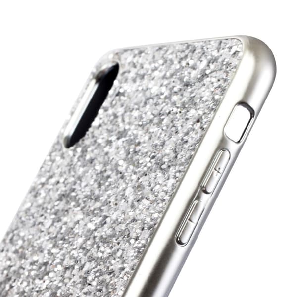 Glitter iPhone Xs Max deksel - Sølv Silver grey