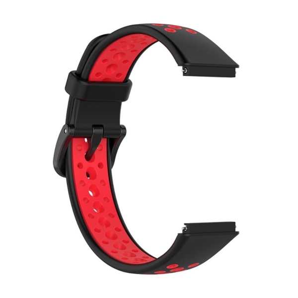 Huawei Band 7 kaksivärinen silikonikellon hihna - Musta / Punainen Black