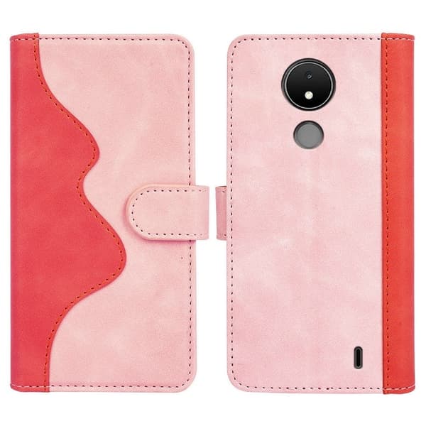 Tofarget lærdeksel for Nokia C21 - Rosa Pink