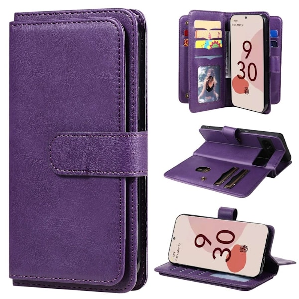 Google Pixel 7 Pro etui med pung / 10 kortpladser – Lilla Purple