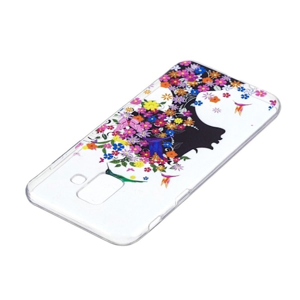 Samsung Galaxy A6 (2018) mobilskal silikon mönster - Blomflicka multifärg