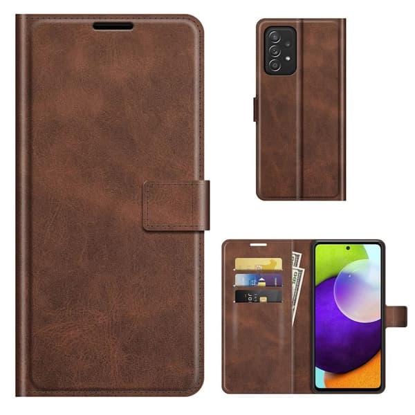 Læderetui med Pung til Samsung Galaxy A52s 5G / A52 5g / A52 - Kaffe Brown