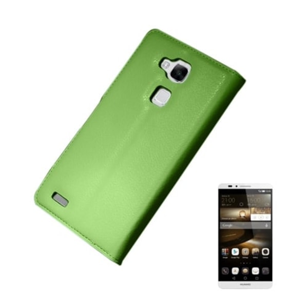 Kvist Huawei Ascend Mate7 Læder Flip Etui - Grøn Green