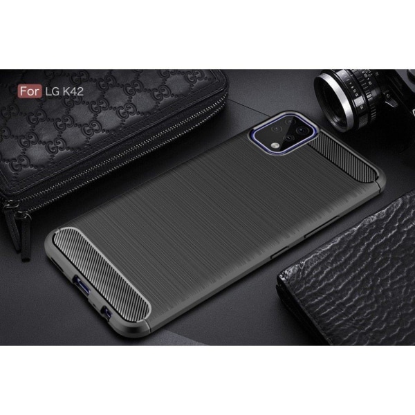 Carbon Flex etui - LG K42 - sort Black