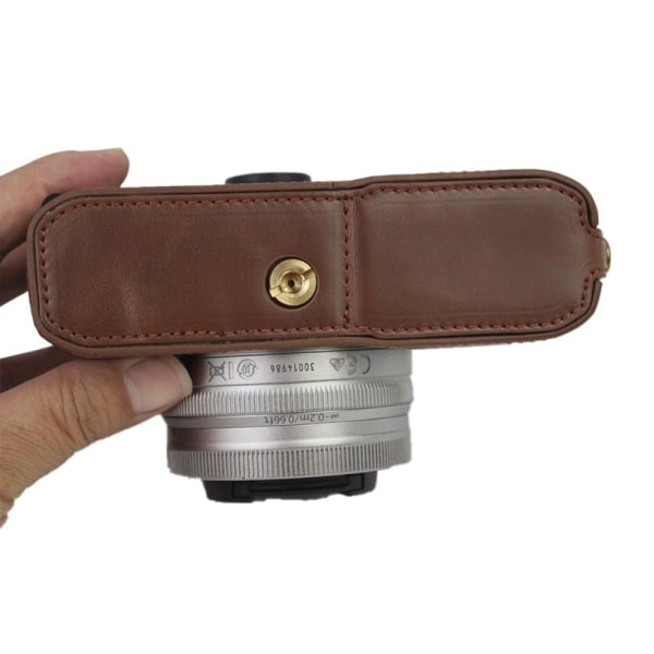 Nikon Z fc halvkrops lædercover med batteriåbning - Kaffe Brown