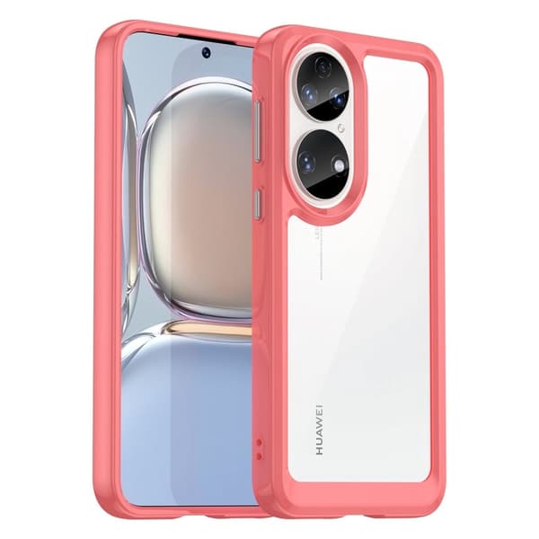 Huawei P50 / Huawei P50E smart akryl cover - Rød Red
