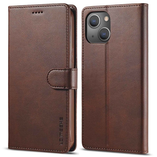 LC.IMEEKE iPhone 14 Läppäkotelo - Ruskea Brown