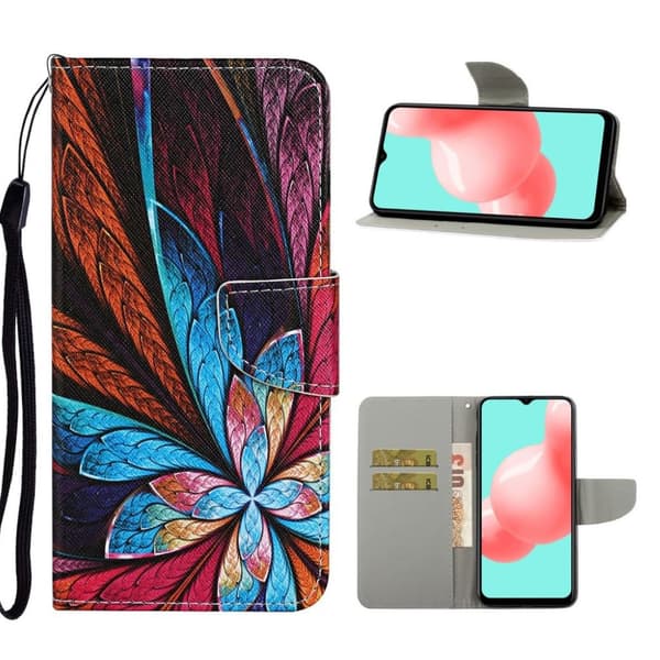 Wonderland Samsung Galaxy A12 5G Flip etui - Farverig blomst Multicolor