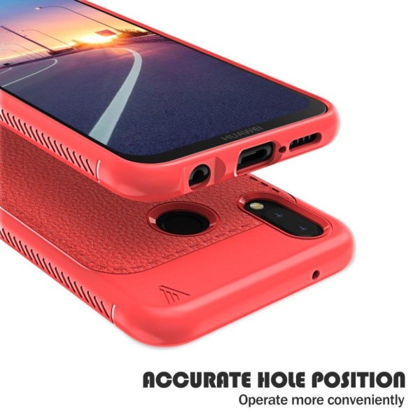 IVSO Huawei P20 Lite litsitekstuurinen suojakuori - Punainen Red