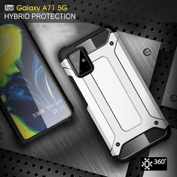 Armour Guard kuoret - Samsung Galaxy A71 5G - Hopea Silver grey