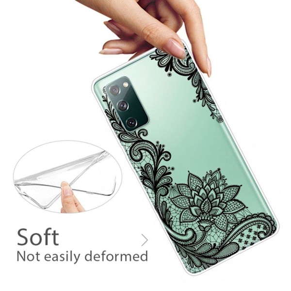 Deco Samsung Galaxy S20 FE 5G / Samsung Galaxy S20 FE skal - Spetsblomma Svart