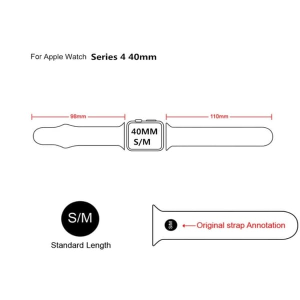 Apple Watch Series 4 40mm silikone Urrem - Sort Black