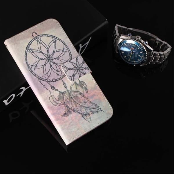 iPhone Xs Max mønstret læder flip cover - Dream Catcher Multicolor