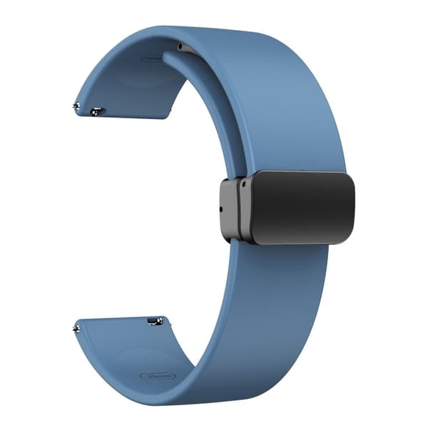 22 mm universal enkel silikonerem med sort spænde - Officiel Blå Blue