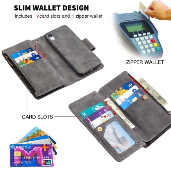 Premium Wallet iPhone Xr etui - Sølv/Grå Silver grey