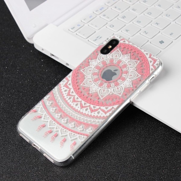 iPhone X Skal med mandal blomma - Rosa Rosa