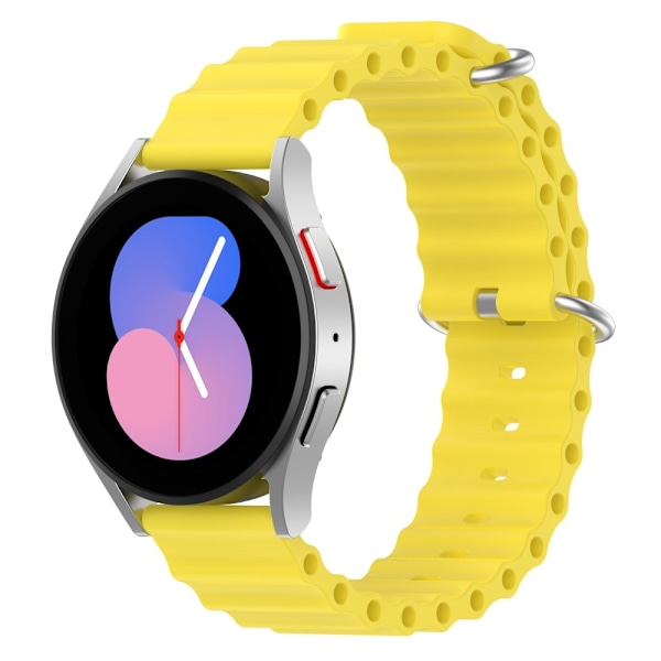 22mm Universal wave design silikone urrem - Gul Yellow