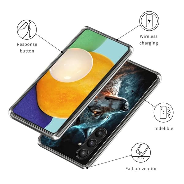 Deco Samsung Galaxy S23 FE skal - Porträtt Av Vild Varg Blå