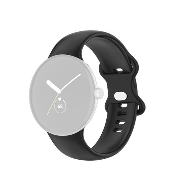 Google Pixel Watch silikoninen ranneke - Musta Koko: L Black