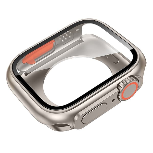 PC-kellokotelo karkaistulla lasilla - Apple Watch Series - Musta Black
