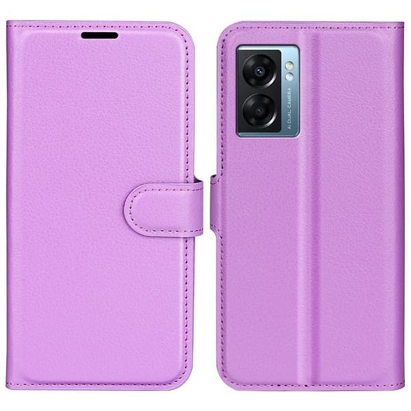 Klassisk Oppo A57 (2022) flip etui - Lilla Purple