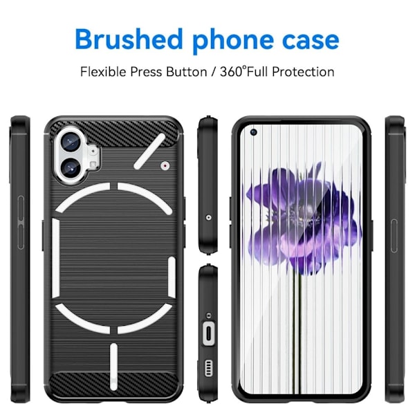 Carbon Flex Nothing Phone (1) kotelot - Musta Black