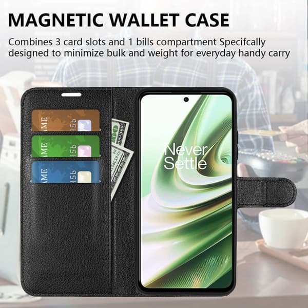 Classic OnePlus 10R / OnePlus Ace flip etui - Svart Black