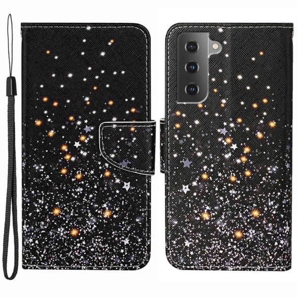 Wonderland Samsung Galaxy S23 Plus Flip Etui - Shattered Stjerner Black