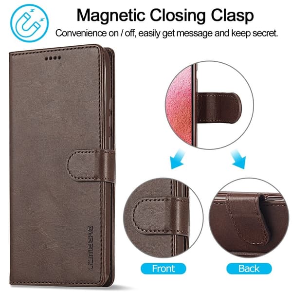 LC.IMEEKE Xiaomi Redmi Note 12 Läppäkotelo - Ruskea Brown
