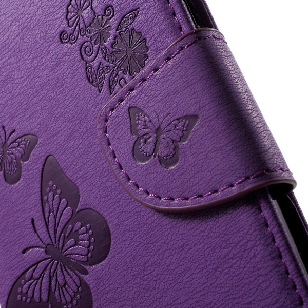 Moberg Samsung Galaxy J3 (2016) Nahkakotelo Läpällä - Violetti Purple
