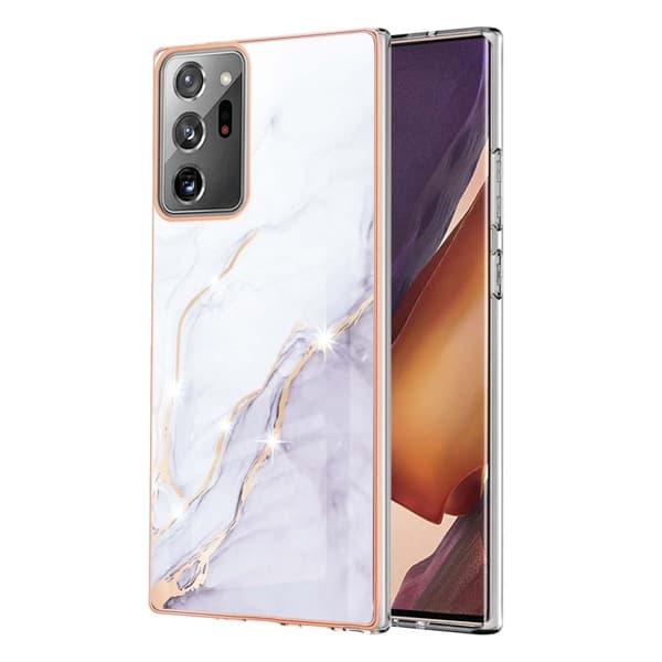 Marble Samsung Galaxy Note 20 Ultra Etui - Hvid Marmor Haze White