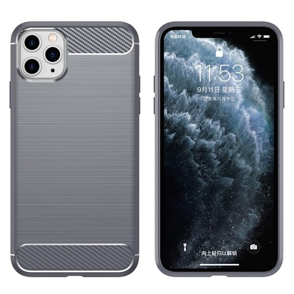 Carbon Flex iPhone 11 Pro Max skal - Silver/Grå Silvergrå