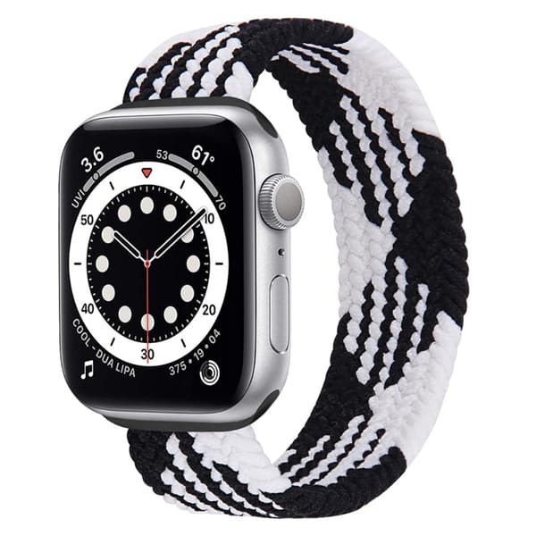 Apple Watch (45mm) joustava kellonhihna - Musta / Musta / Koko: L Multicolor