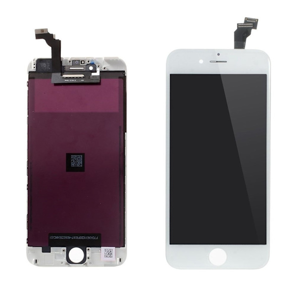 iPhone 6 Plus / 6S Plus högkvalitativ LCD-skärm Digitizer-montering med ram - Vit Vit