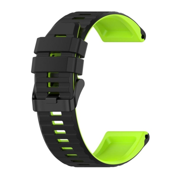 22mm kaksivärinen silikoninen kellohihna Garmin-kelloon - Musta / Lime Black