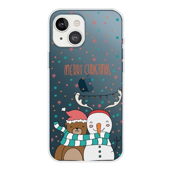 Julfodral till iPhone 14 Plus - Snögubbe Och Björn multifärg